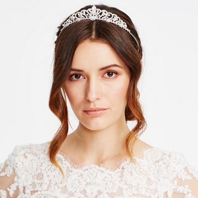 Crystal butterfly and floral embellished tiara